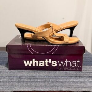 AEROSOLES Tan Women's Heeled Mules